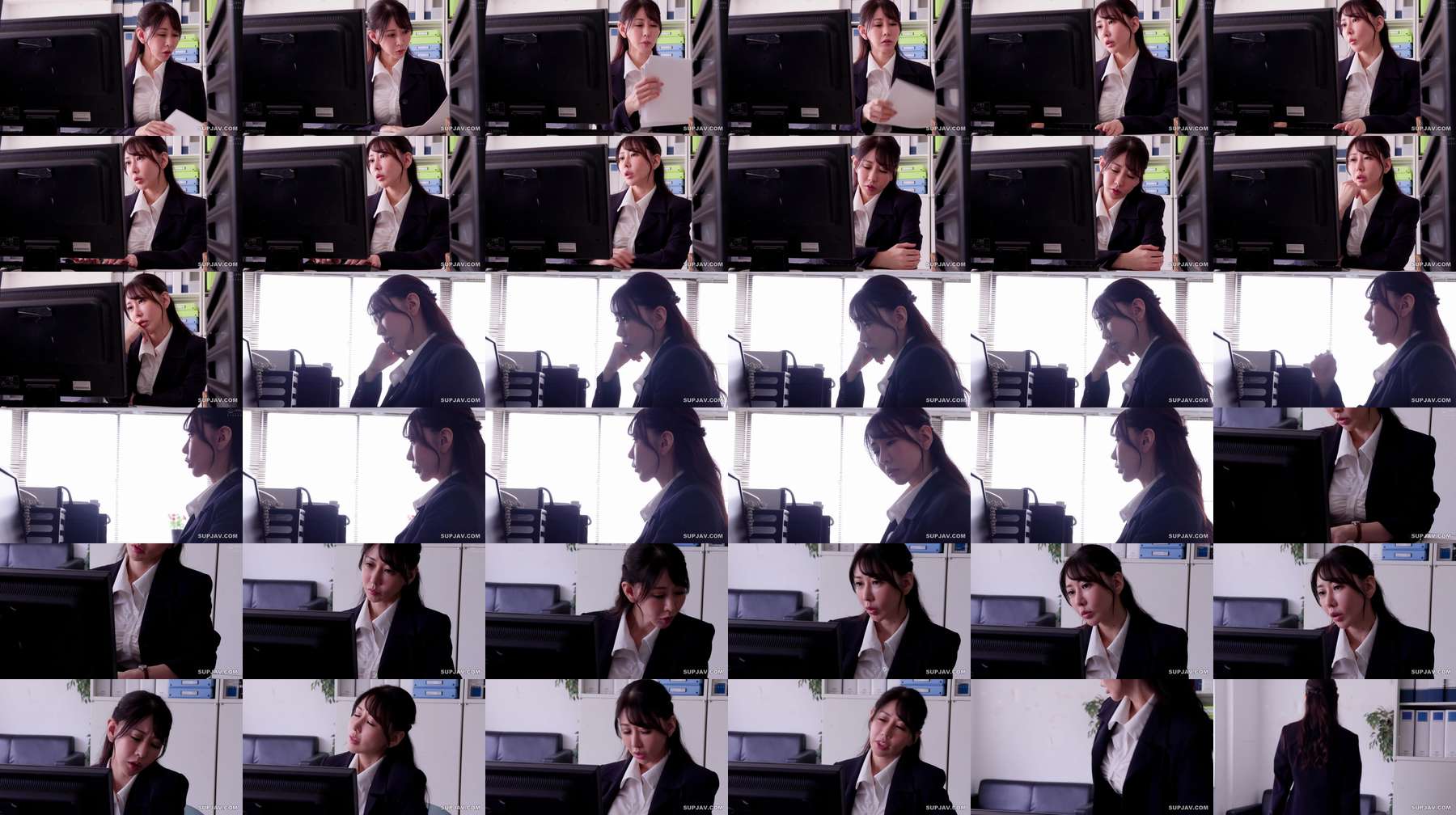 [UNCENSORED-LEAK] HNBR-010 "You can't blow here...it's no good..." She's pushed against the desk, held down from behind, and made to squirt repeatedly in a standing doggy style position, climaxing from the intense thrusting as she